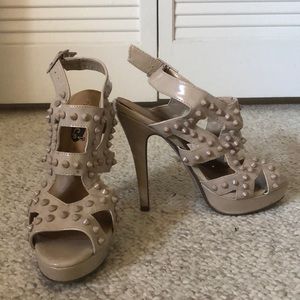 Studded tan heels